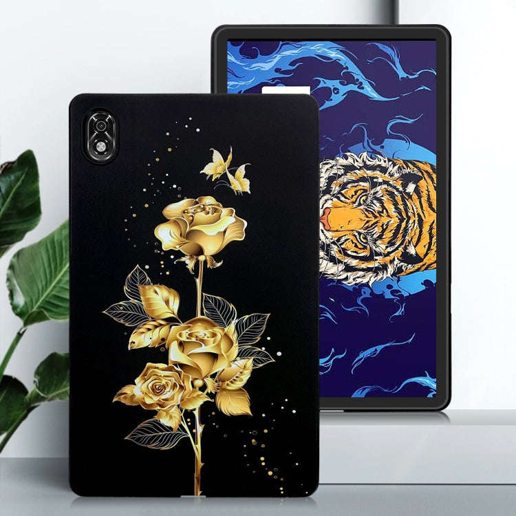 For Lenovo Legion Y700 Color Painting Pattern Smart Tablet TPU Case(Golden Rose)