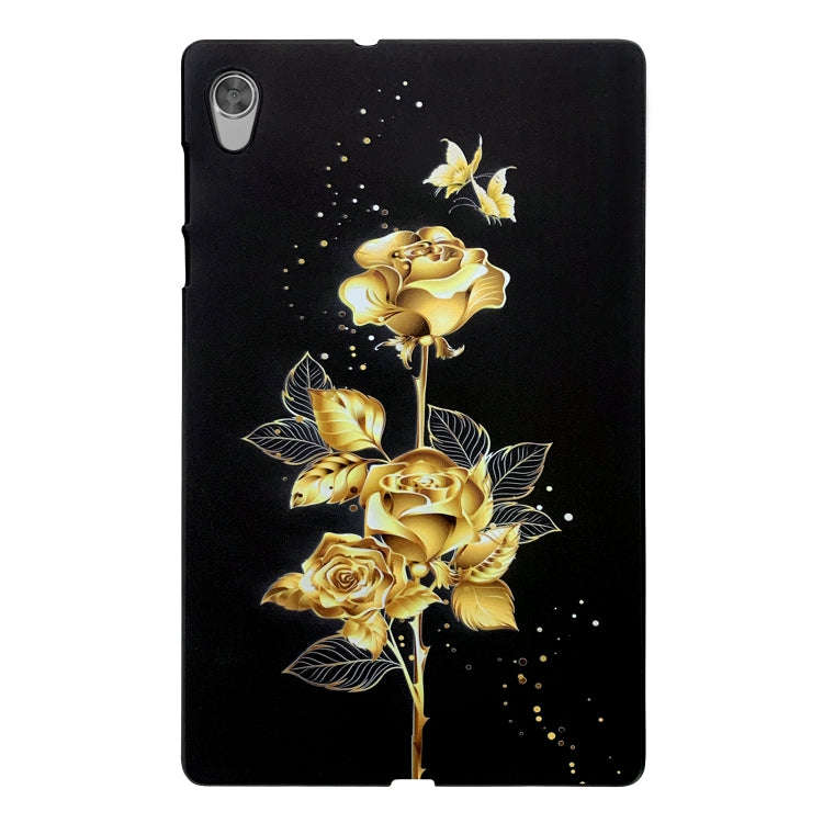 For Lenovo Tab M10 HD Gen 2 Color Painting Pattern Smart Tablet TPU Case(Golden Rose)