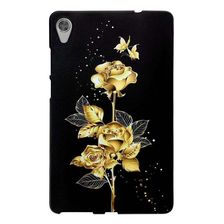 For Lenovo Tab M8 HD Color Painting Pattern Smart Tablet TPU Case(Golden Rose)