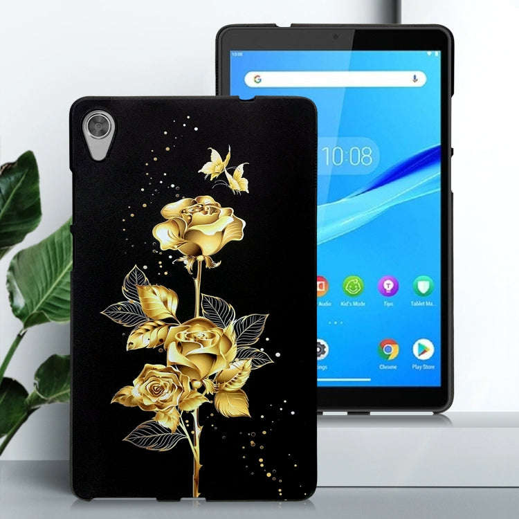 For Lenovo Tab M8 HD Color Painting Pattern Smart Tablet TPU Case(Golden Rose)