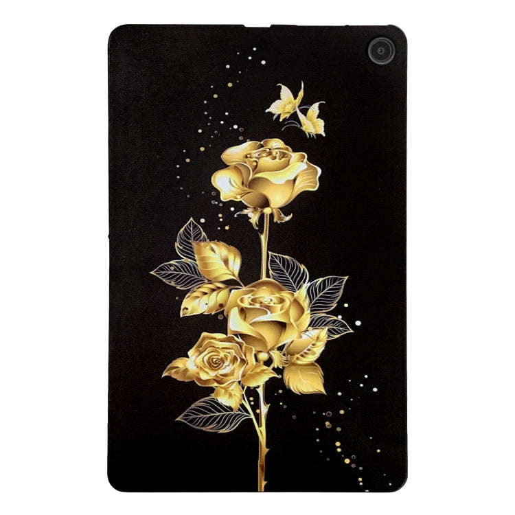 For Amazon Fire Max 11 Color Painting Pattern Smart Tablet TPU Case(Golden Rose)