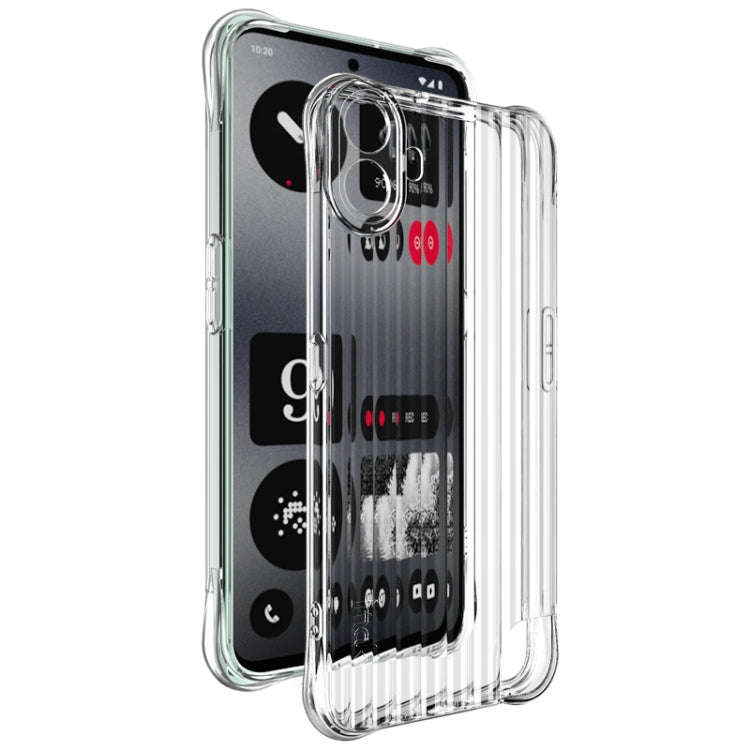 For Nothing CMF Phone 1 IMAK Corrugated Texture Airbag TPU Phone Case(Transparent)
