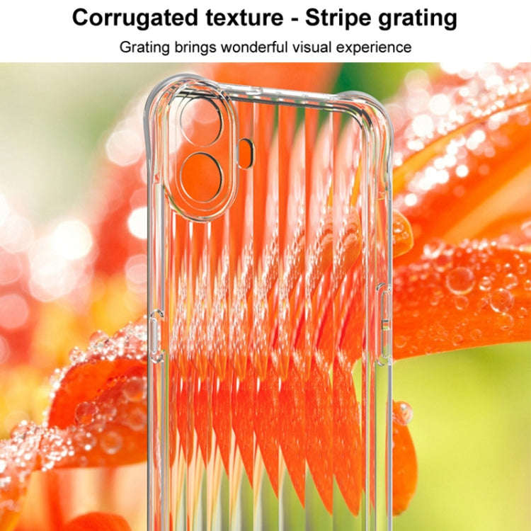 For Nothing CMF Phone 1 IMAK Corrugated Texture Airbag TPU Phone Case(Transparent)