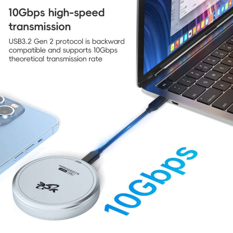 YCE-V195F USB-C / Type-C to M.2 NVMe Magnetic Hard Drive Enclosure(Grey)