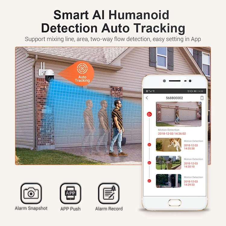 ESCAM QF518 5MP Smart WiFi IP Camera, Support AI Humanoid Detection / Auto Tracking / Dual Light ...