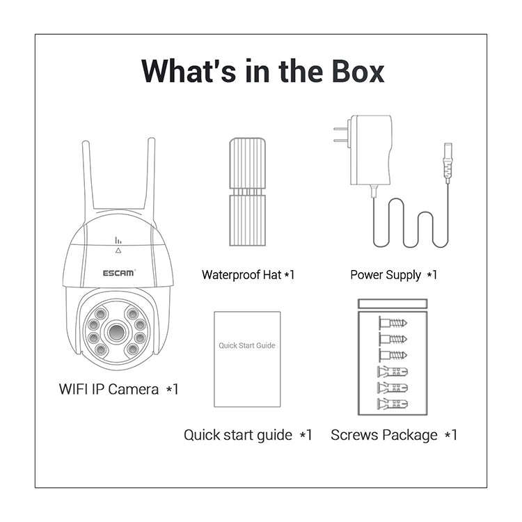 ESCAM QF518 5MP Smart WiFi IP Camera, Support AI Humanoid Detection / Auto Tracking / Dual Light ...