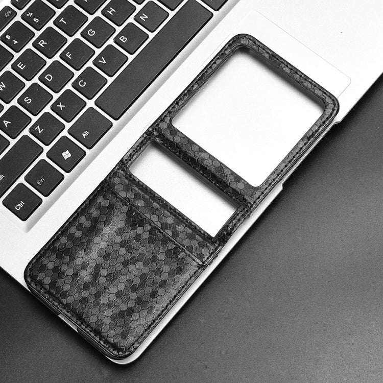 For Motorola Razr 50 Honeycomb Dot Texture Card Slot Leather Phone Case(Black)