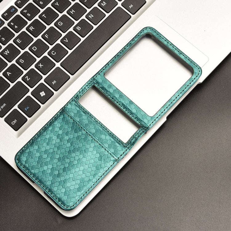 For Motorola Razr 50 Honeycomb Dot Texture Card Slot Leather Phone Case(Green)