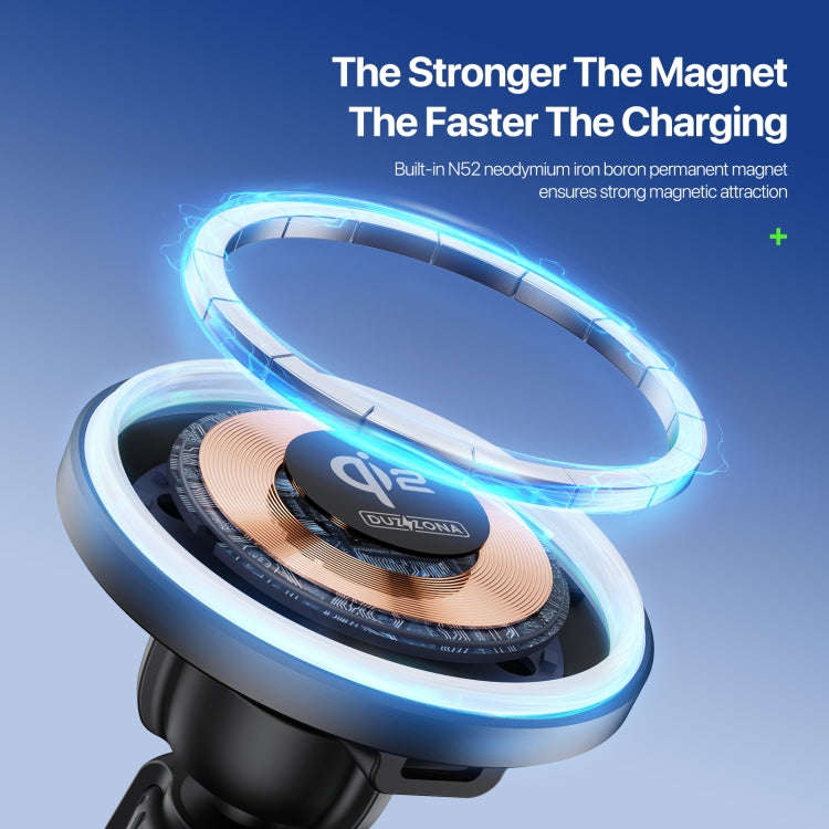 V5 15W Qi2 Air Outlet Car Transparent Magnetic Wireless Charging Holder(Black)