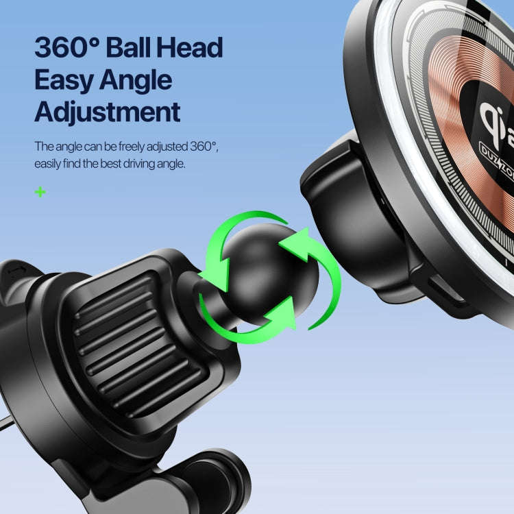 V5 15W Qi2 Air Outlet Car Transparent Magnetic Wireless Charging Holder(Black)