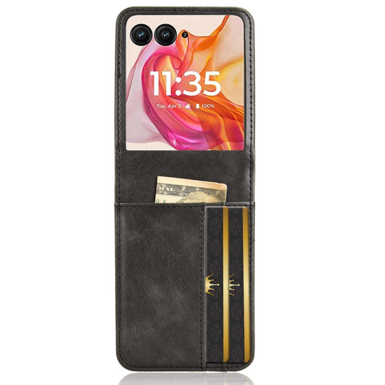 For Motorola Razr 50 Ultra Skin Feel Card Slot Leather Phone Case(Black)