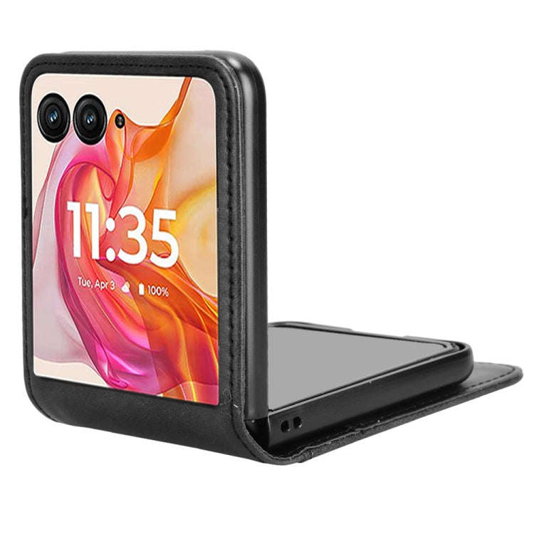 For Motorola Razr 50 Ultra Skin Feel Card Slot Leather Phone Case(Black)