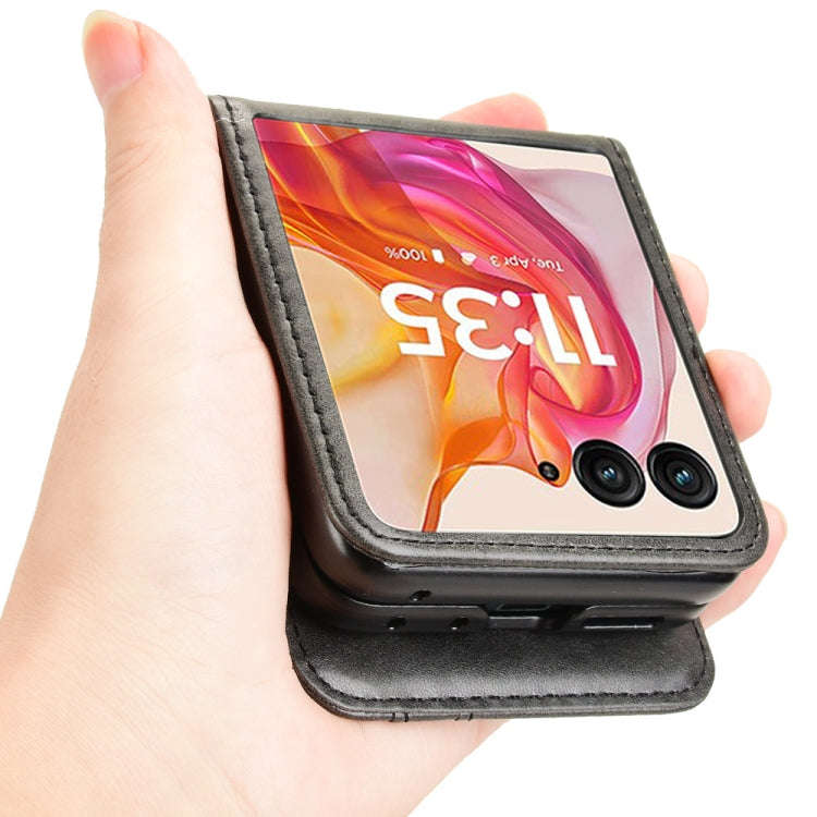 For Motorola Razr 50 Ultra Skin Feel Card Slot Leather Phone Case(Black)
