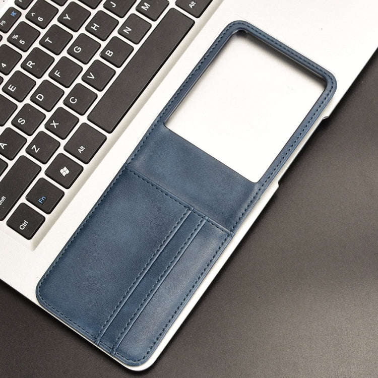 For Motorola Razr 50 Ultra Skin Feel Card Slot Leather Phone Case(Blue)