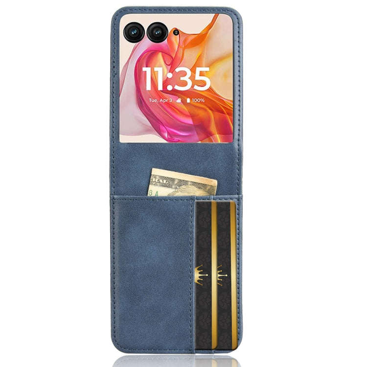 For Motorola Razr 50 Ultra Skin Feel Card Slot Leather Phone Case(Blue)