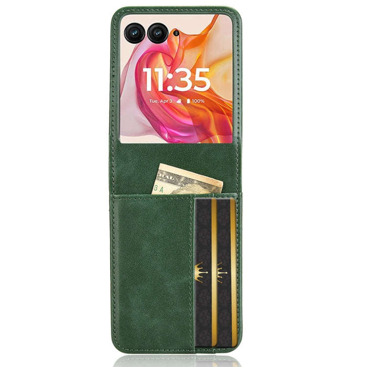 For Motorola Razr 50 Ultra Skin Feel Card Slot Leather Phone Case(Green)