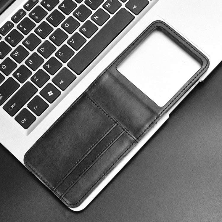 For Motorola Razr 50 Skin Feel Card Slot Leather Phone Case(Black)