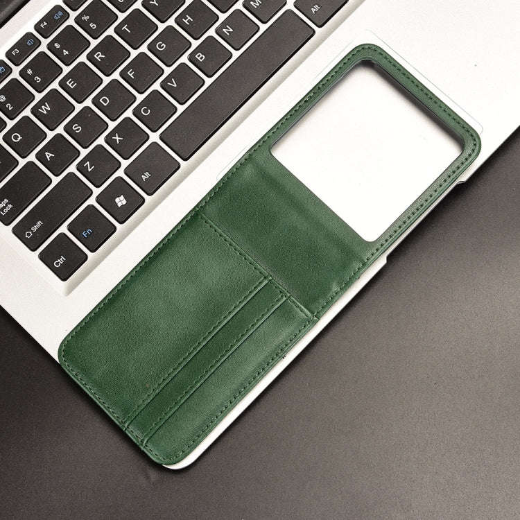 For Motorola Razr 50 Skin Feel Card Slot Leather Phone Case(Green)