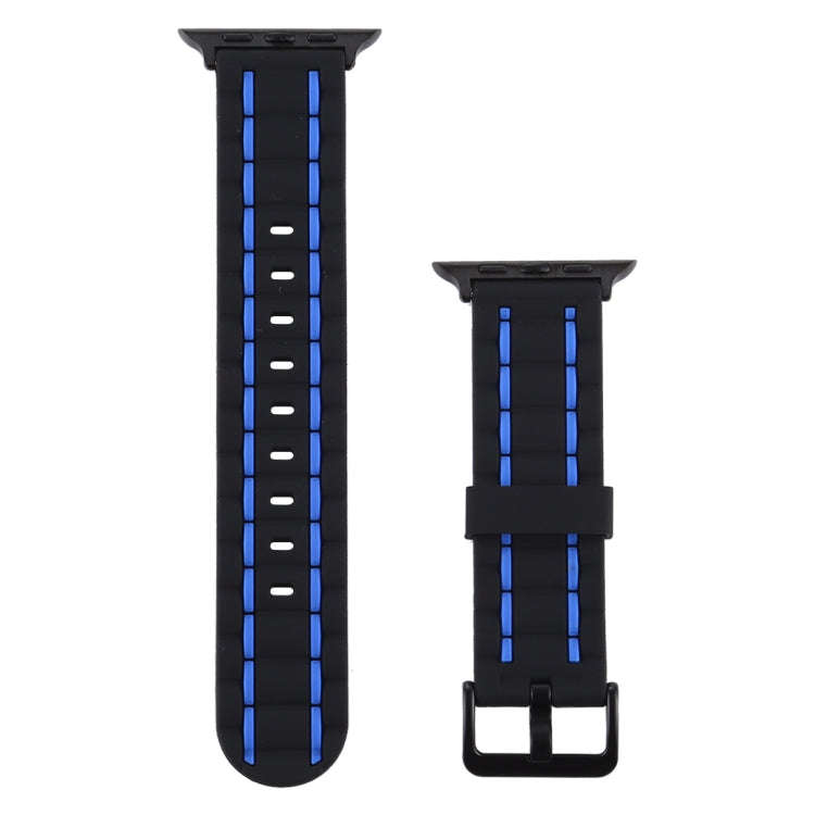 For Apple Watch 5 & 4 44mm / 3 & 2 & 1 42mm Silicone Wave Style Watch Band(Blue)