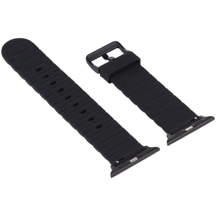 For Apple Watch 5 & 4 44mm / 3 & 2 & 1 42mm Silicone Wave Style Watch Band(Blue)