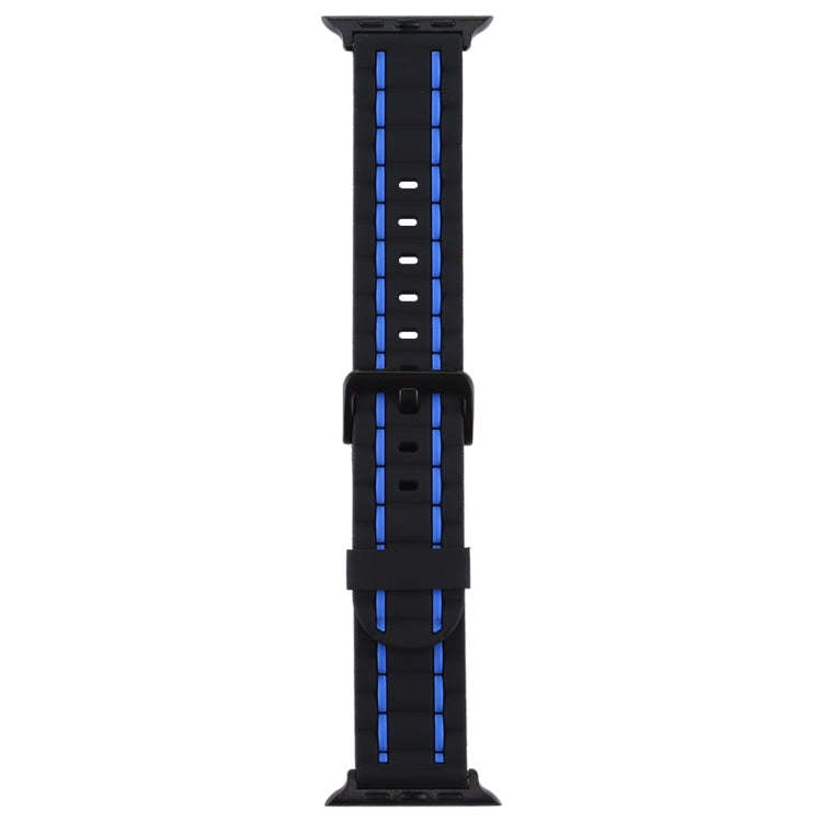 For Apple Watch 5 & 4 44mm / 3 & 2 & 1 42mm Silicone Wave Style Watch Band(Blue)