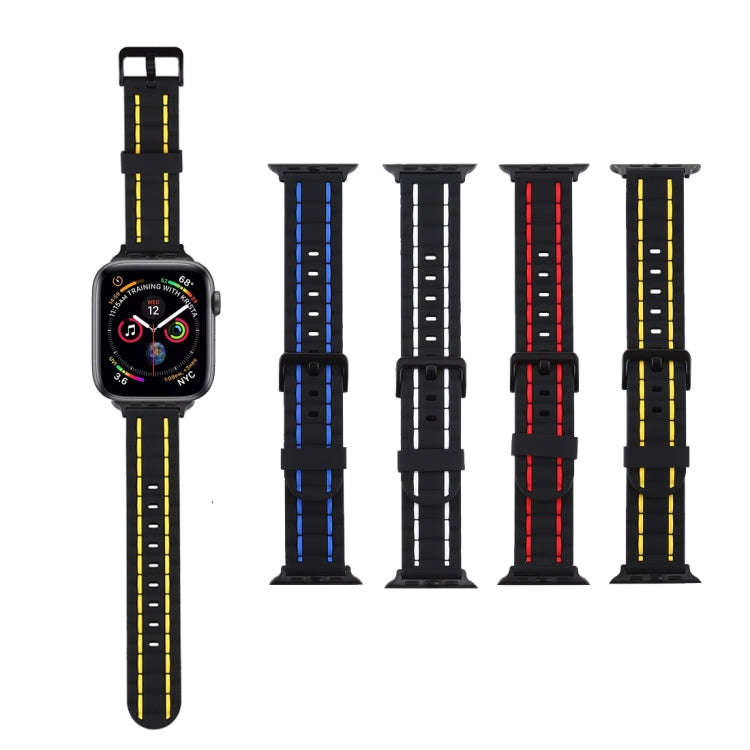 For Apple Watch 5 & 4 44mm / 3 & 2 & 1 42mm Silicone Wave Style Watch Band(Blue)