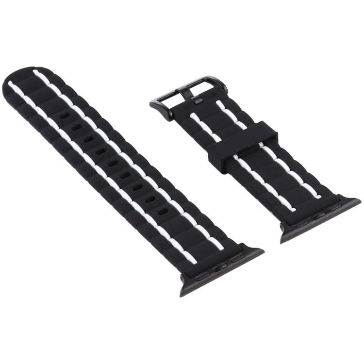 For Apple Watch Series 8&7 41mm / SE 2&6&SE&5&4 40mm / 3&2&1 38mm Silicone Wave Style Watch Band(...