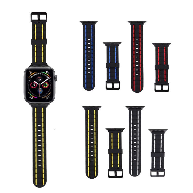 For Apple Watch Series 8&7 41mm / SE 2&6&SE&5&4 40mm / 3&2&1 38mm Silicone Wave Style Watch Band(...