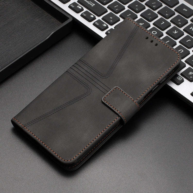 For Honor 200 Lite Global Triangle Solid Color Leather Phone Case(Black)