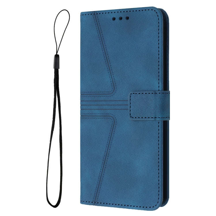 For Honor 200 Lite Global Triangle Solid Color Leather Phone Case(Blue)