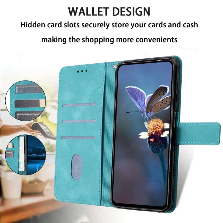 For Honor 200 Lite Global Triangle Solid Color Leather Phone Case(Green)