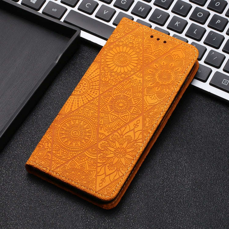 For Google Pixel 9 Pro XL Ethnic Embossed Adsorption Leather Phone Case(Yellow)