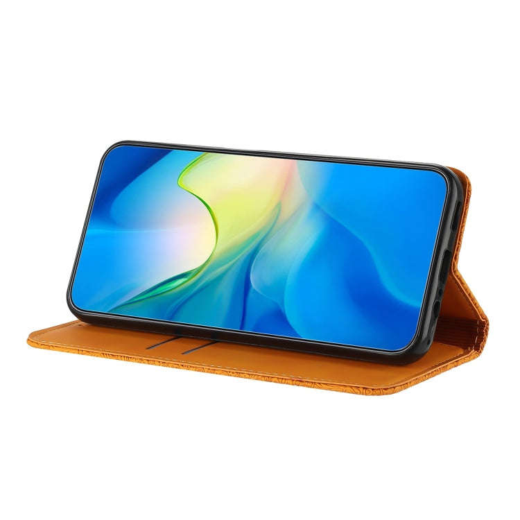 For Google Pixel 9 Pro XL Ethnic Embossed Adsorption Leather Phone Case(Yellow)