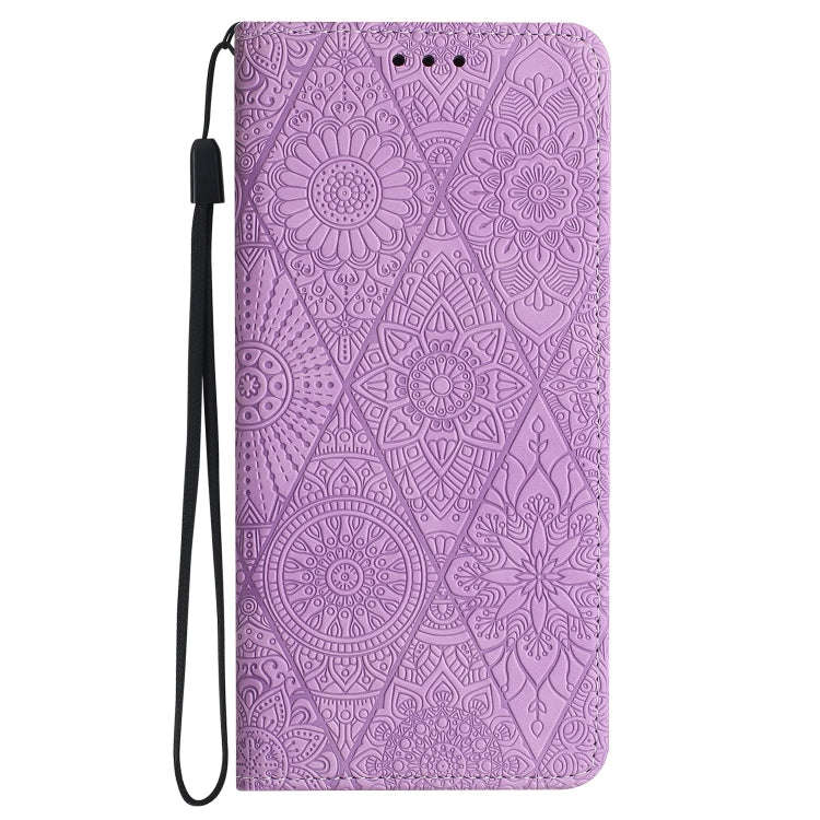 For Google Pixel 9 Pro XL Ethnic Embossed Adsorption Leather Phone Case(Purple)