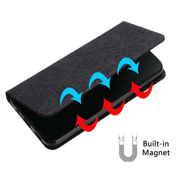 For Google Pixel 9 Pro XL Ethnic Embossed Adsorption Leather Phone Case(Black)