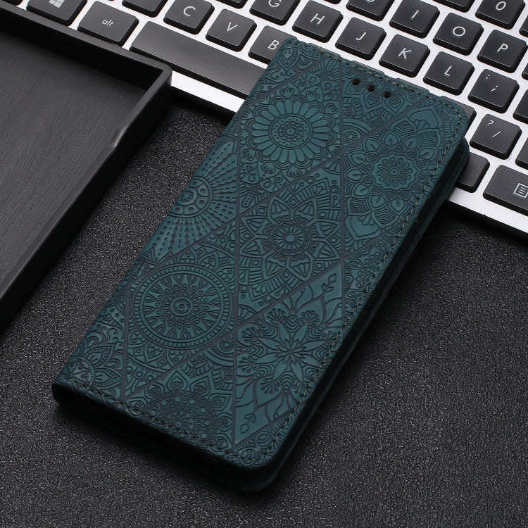 For Google Pixel 9 / 9 Pro Ethnic Embossed Adsorption Leather Phone Case(Blue)