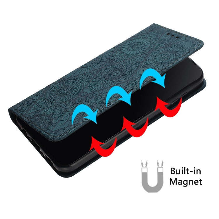 For Google Pixel 9 / 9 Pro Ethnic Embossed Adsorption Leather Phone Case(Blue)