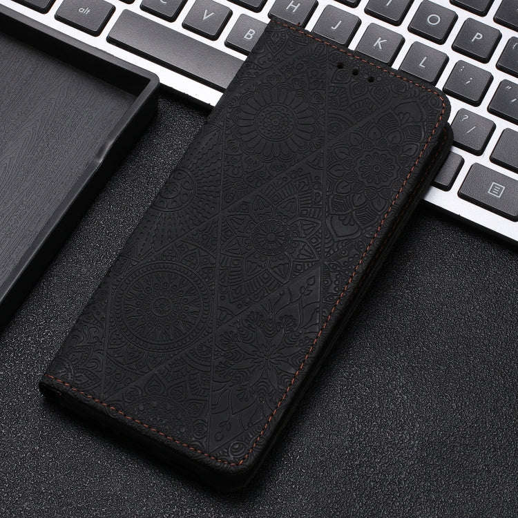 For Google Pixel 9 / 9 Pro Ethnic Embossed Adsorption Leather Phone Case(Black)