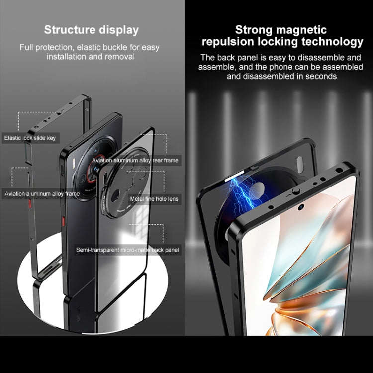 For ZTE nubia Z60S Pro Snap Buckle Metal Frame Frosted Phone Case(Black)