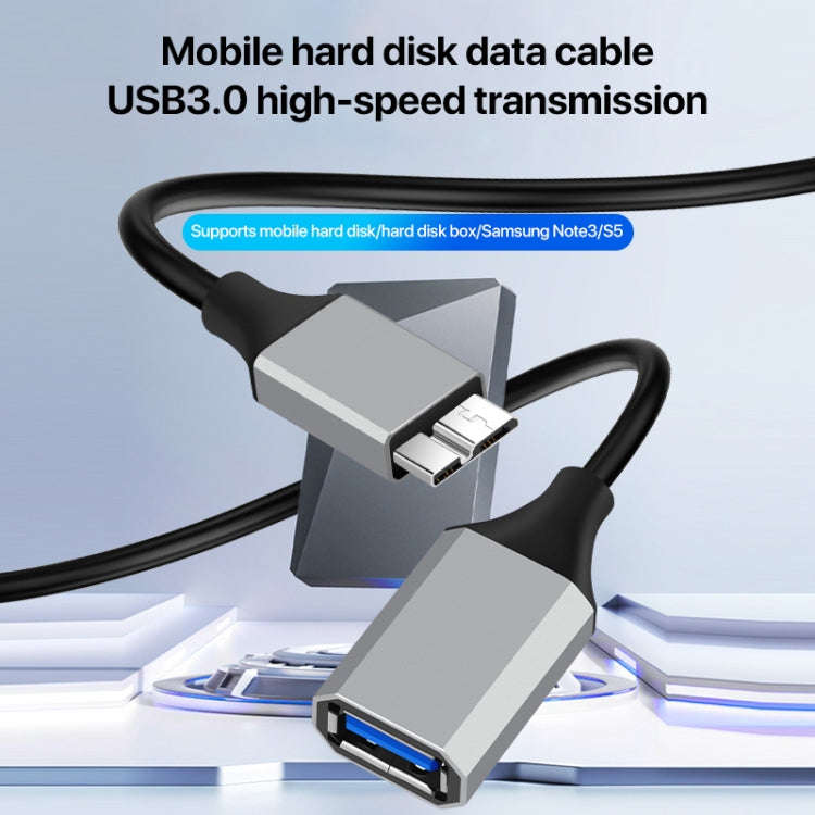 USB 3.0 A Female to Micro B Mobile Hard Disk Adapter Cable, Length:0.5m