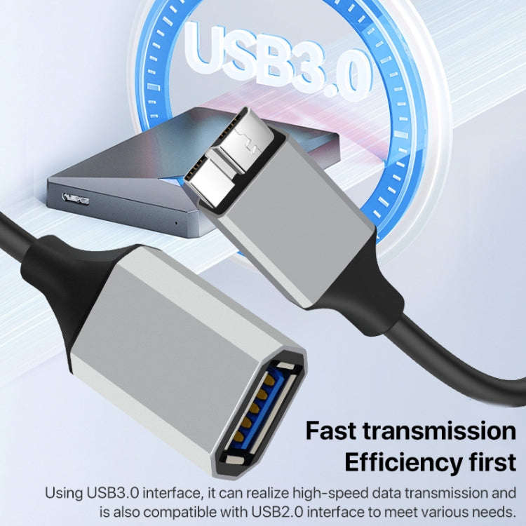 USB 3.0 A Female to Micro B Mobile Hard Disk Adapter Cable, Length:0.5m