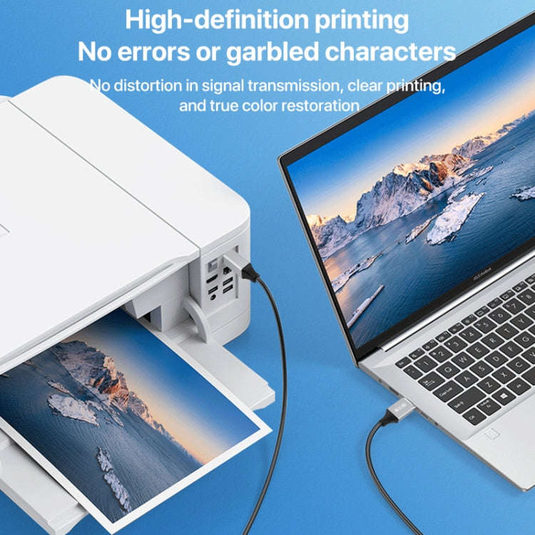 USB 3.0 A Male to USB-B Square Interface Printer Data Transmission Adapter Cable, Length:1m