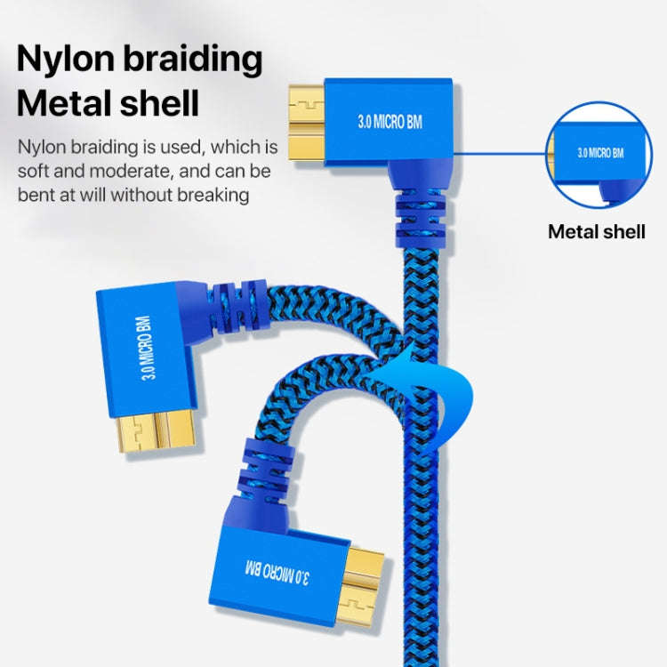 USB 3.0 A to Micro B 3.0 Male Mobile Hard Drive Data Connection Cable, Length:1m(Blue)