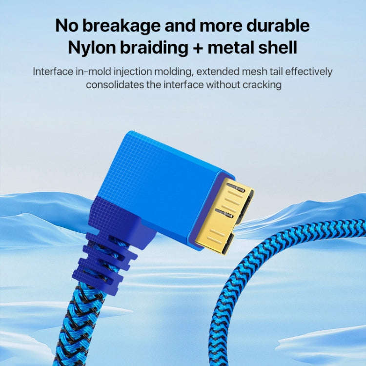 USB 3.0 A to Micro B 3.0 Male Mobile Hard Drive Data Connection Cable, Length:1m(Blue)