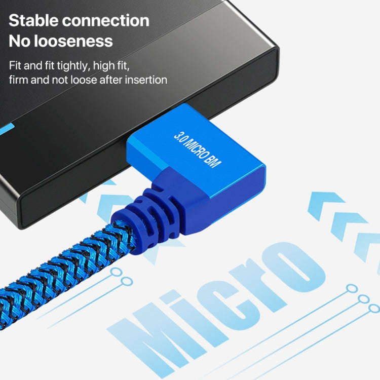 USB 3.0 A to Micro B 3.0 Male Mobile Hard Drive Data Connection Cable, Length:1m(Blue)