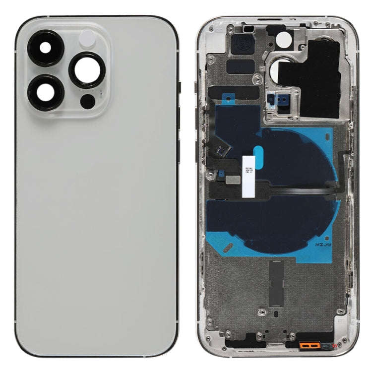 For iPhone 14 Pro Battery Back Cover with Power + Volume Flex Cable + Wireless Charging Module, V...