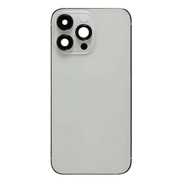 For iPhone 14 Pro Max Battery Back Cover with Side Keys & Card Tray, Version:China Version(Silver)
