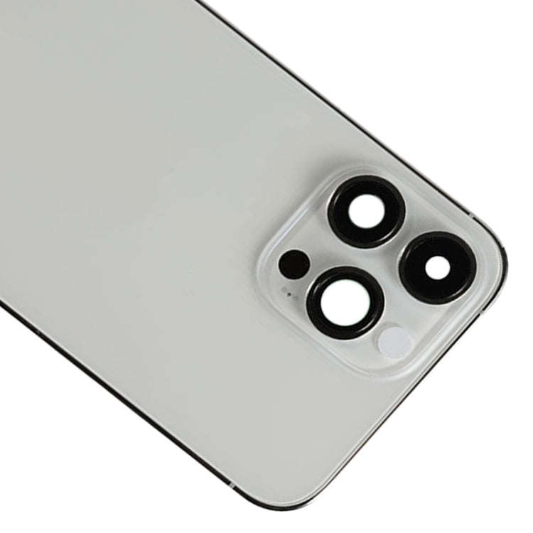 For iPhone 14 Pro Max Battery Back Cover with Side Keys & Card Tray, Version:China Version(Silver)