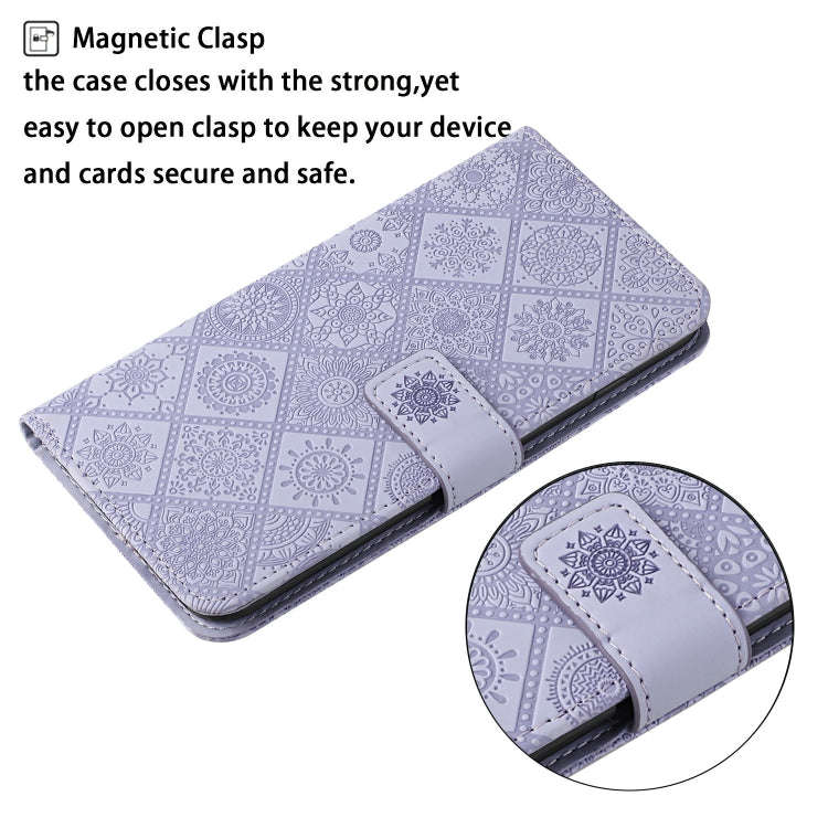 For Honor 200 Pro Ethnic Style Embossed Pattern Leather Phone Case(Purple)