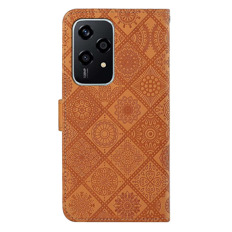 For Honor 200 Lite Global Ethnic Style Embossed Pattern Leather Phone Case(Brown)